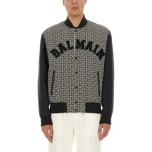 Balmain Monogrammed Varsity Jacket With Patches - NWT